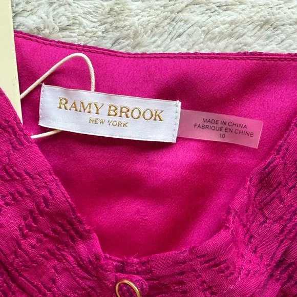 NWT💕Ramy Brook Kallie Wild Rose Springtime Burnout Mini Dress in Rose Burnout - Picture 11 of 16